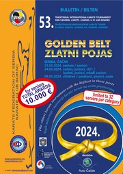 Naslovna biltena Zlatni pojas 2024 kadeti juniori U21 seniori deca ver4_vinjeta 180