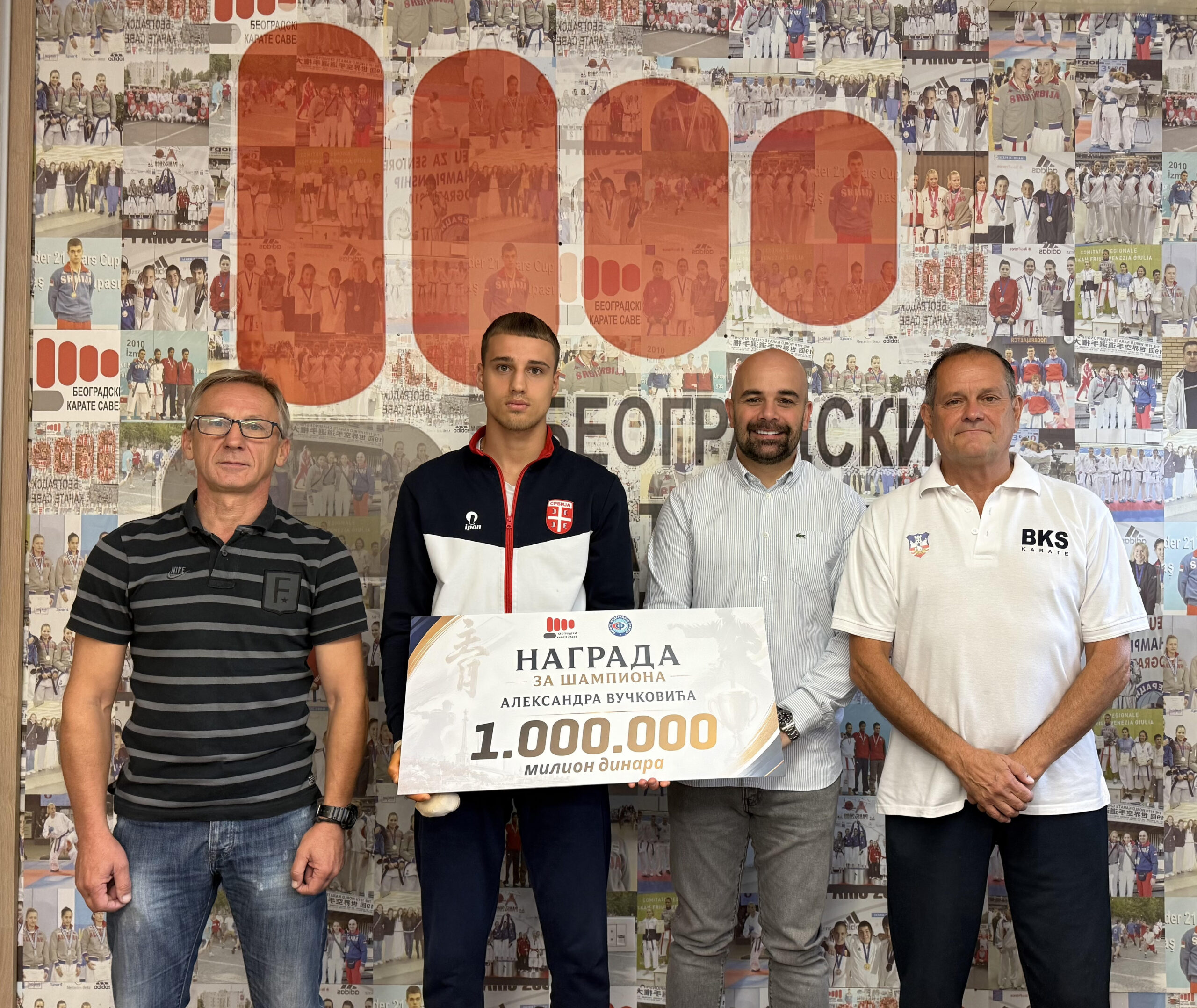 ŠAMPIONU ALEKSANDRU VUČKOVIĆU URUČENA NAGRADA OD MILION DINARA ZA MEDALJU SA SENIORSKOG PRVENSTVA EVROPE
